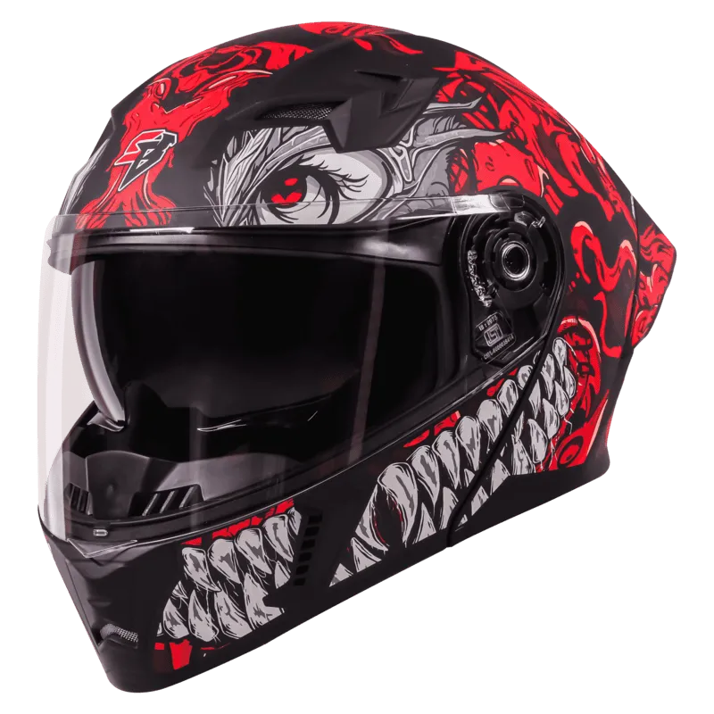 STEELBIRD SBA-20 ISS DRACO GLOSSY BLACK/RED C/V 580MM