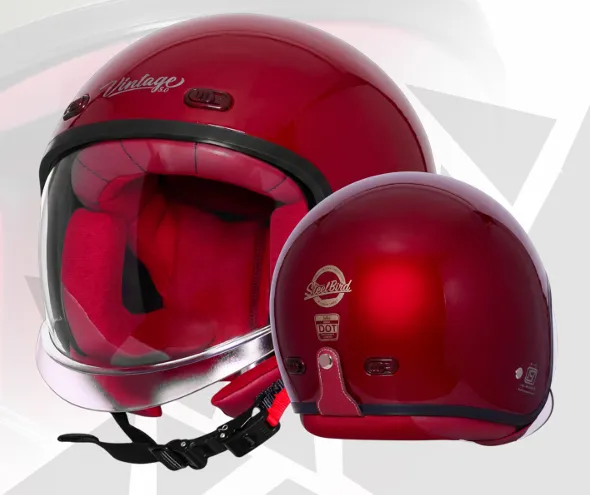 STEELBIRD SBH-67 VINTAGE DOT 5.0 GLOSSY CHERRY RED C/V 580MM WITH EXTRA SMOKE VISOR STEELBIRD SBH-67 VINTAGE DOT 5.0 GLOSSY CHERRY RED C/V 580MM WITH EXTRA SMOKE VISOR