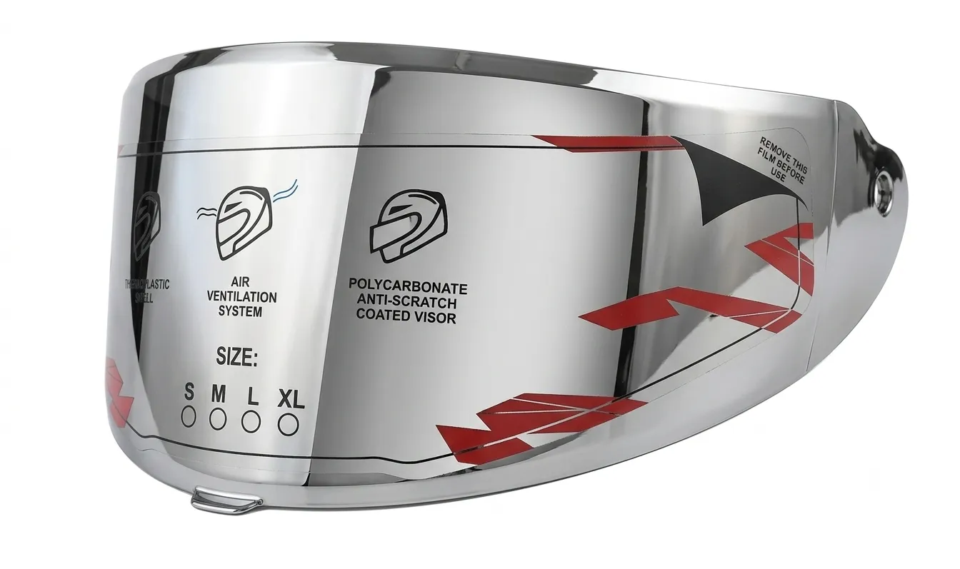 STEELBIRD CHROME SILVER VISOR FOR SBH-25 STEELBIRD CHROME SILVER VISOR FOR SBH-25