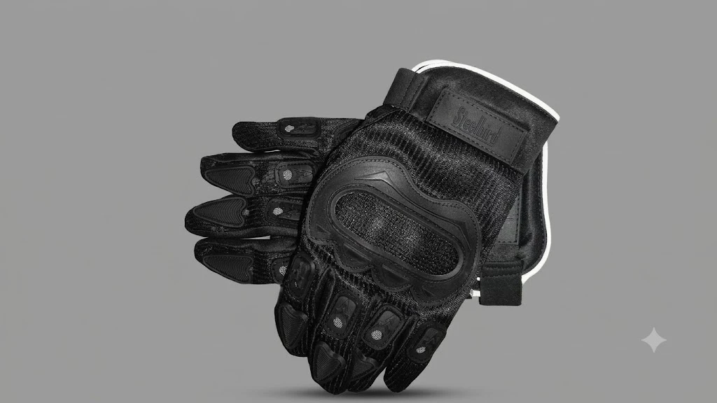 STEELBIRD GLOVES F/F BLACK/BLACK (M) STEELBIRD GLOVES F/F BLACK/BLACK (M)