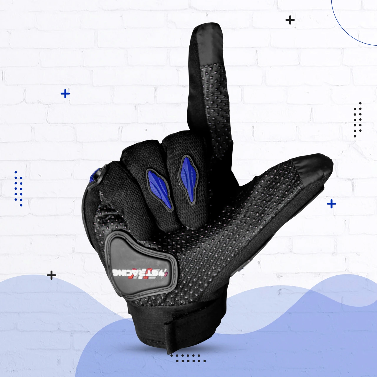 STEELBIRD GLOVES F/F BLACK/BLUE (XL) STEELBIRD GLOVES F/F BLACK/BLUE (XL)