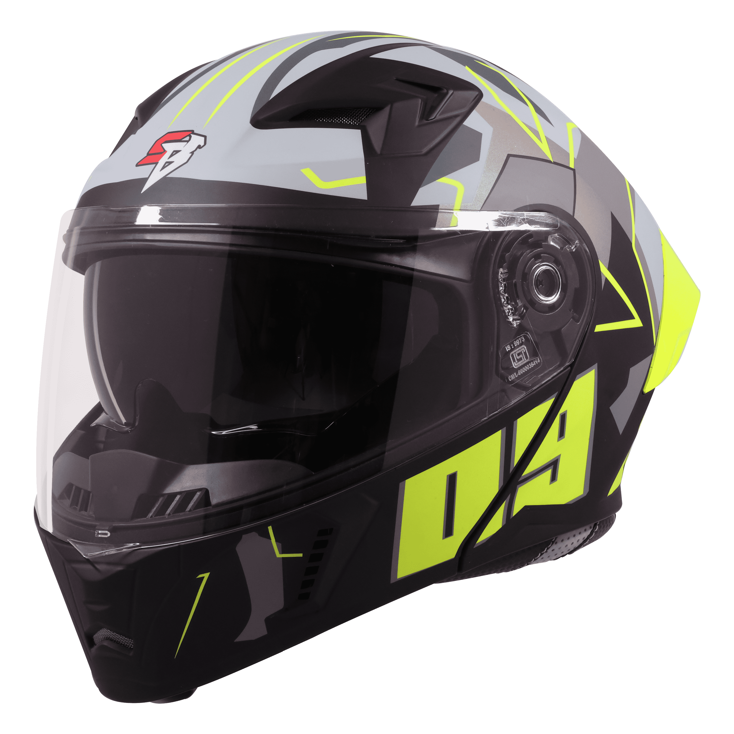 STEELBIRD SBA-20 ISS 09 GLOSSY BLACK/NEON C/V 600MM
