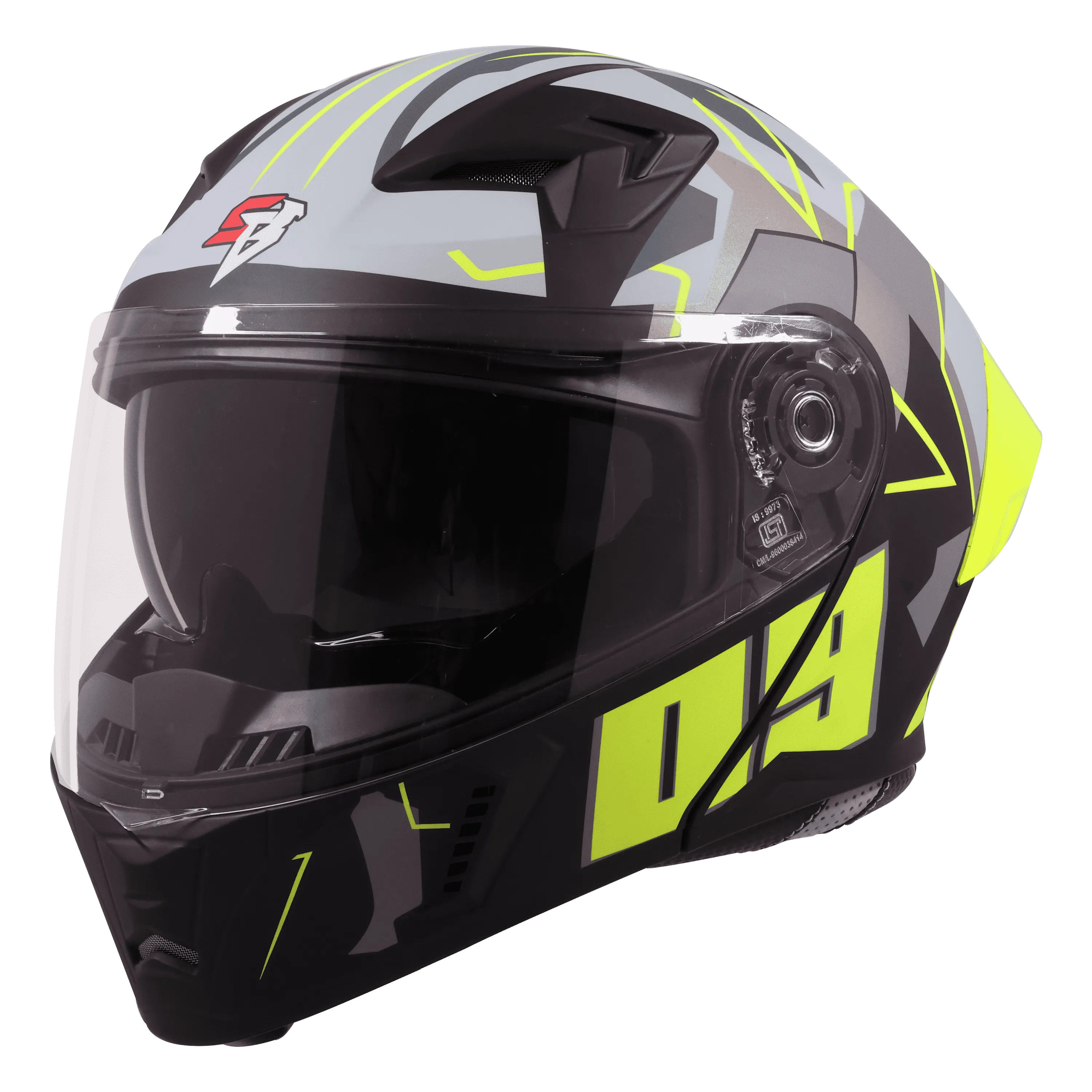 STEELBIRD SBA-20 ISS 09 MATT BLACK/NEON C/V 580MM
