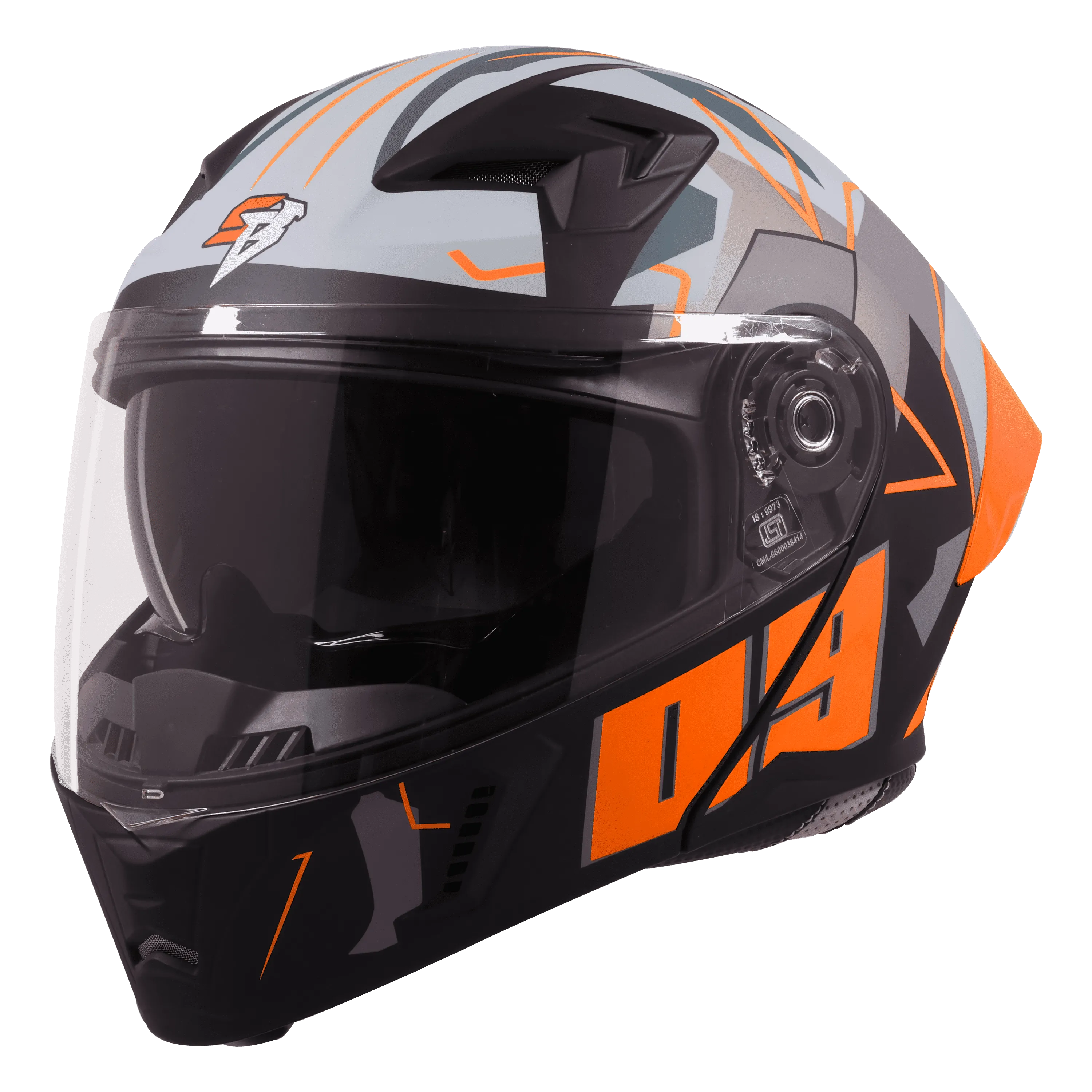 STEELBIRD SBA-20 ISS 09 GLOSSY BLACK/ORANGE C/V 580 MM STEELBIRD SBA-20 ISS 09 GLOSSY BLACK/ORANGE C/V 580 MM
