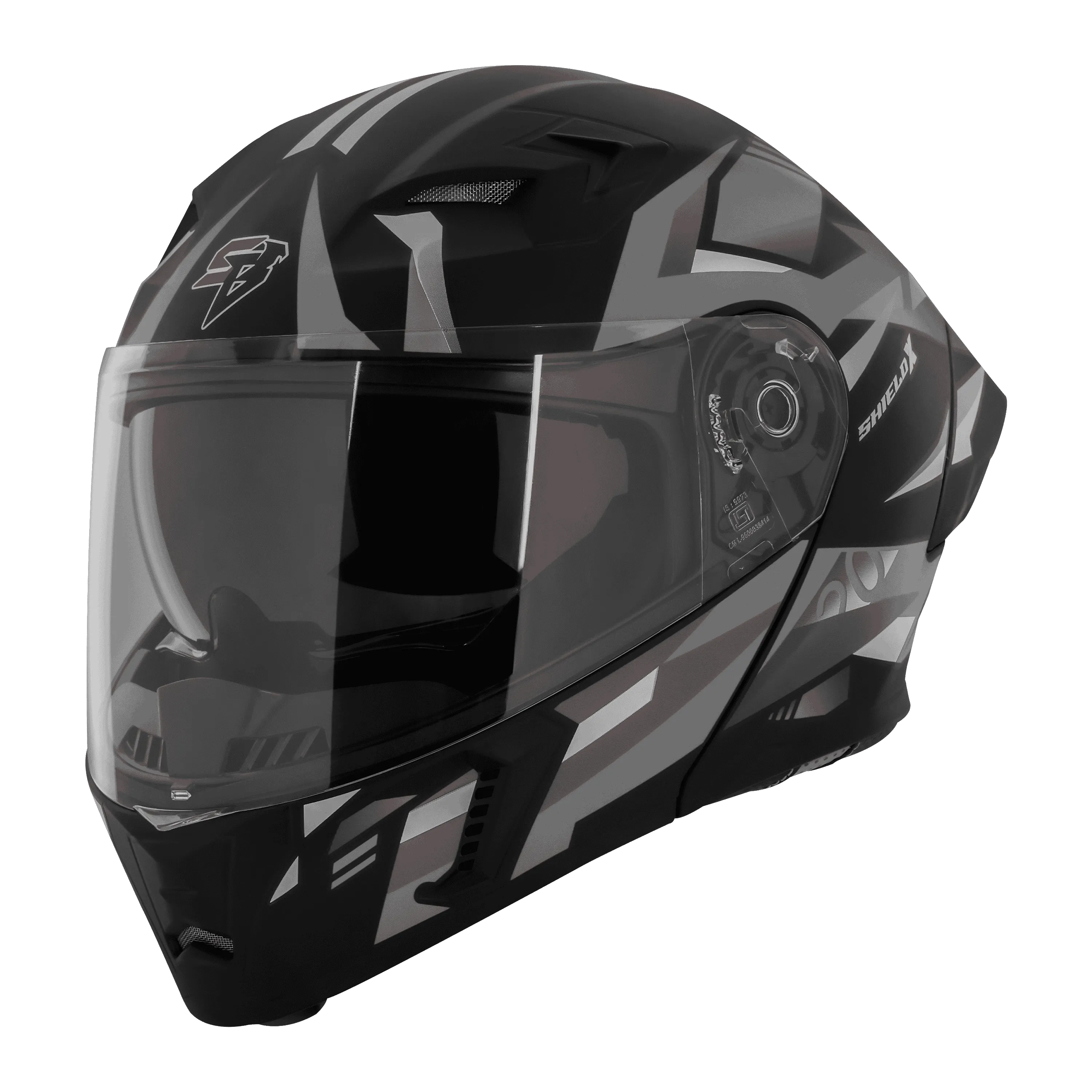 STEELBIRD SBA-20 ISS SHIELD X GLOSSY BLACK/GREY C/V 600 MM STEELBIRD SBA-20 ISS SHIELD X GLOSSY BLACK/GREY C/V 600 MM