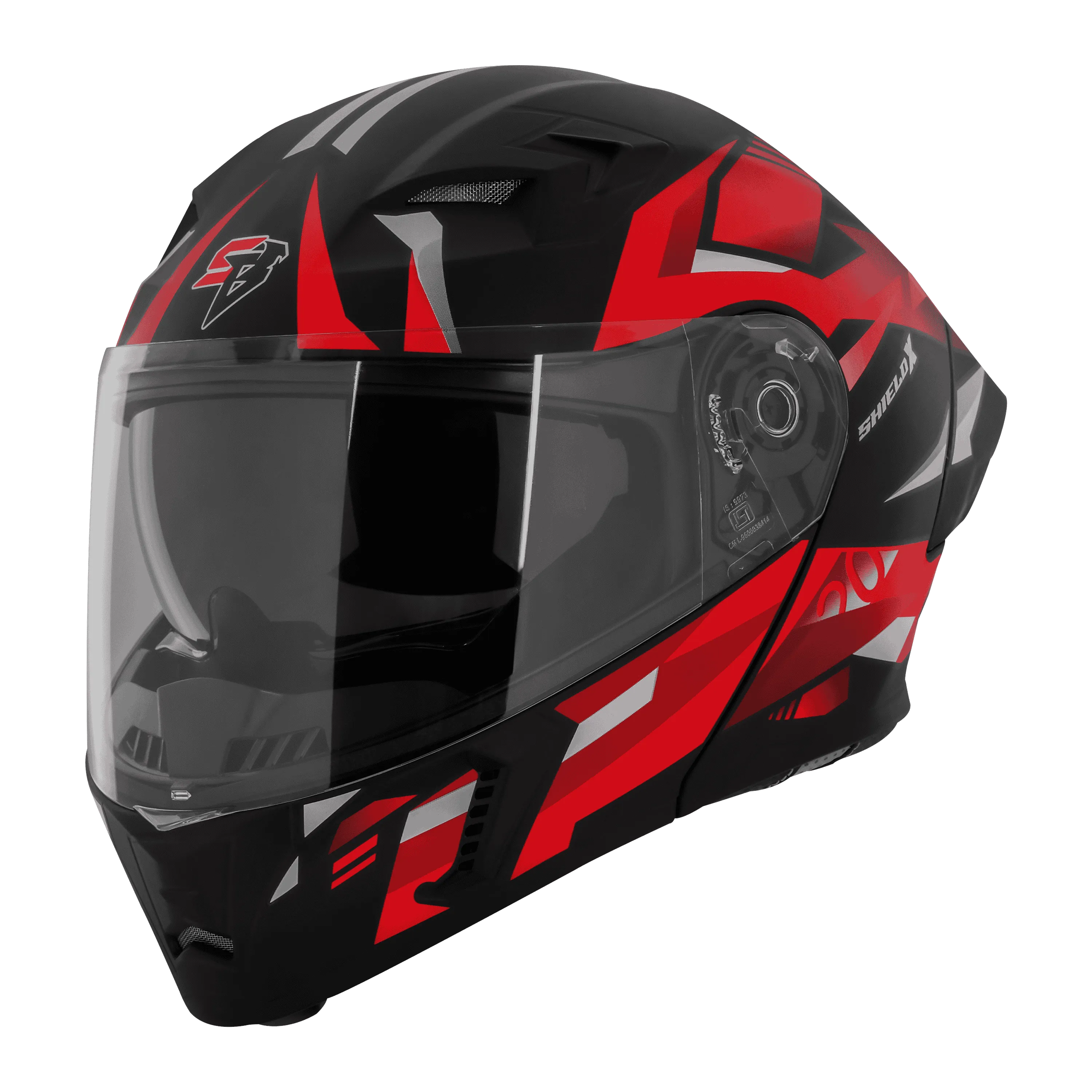 STEELBIRD SBA-20 ISS SHIELD X GLOSSY BLACK/RED C/V 600 MM