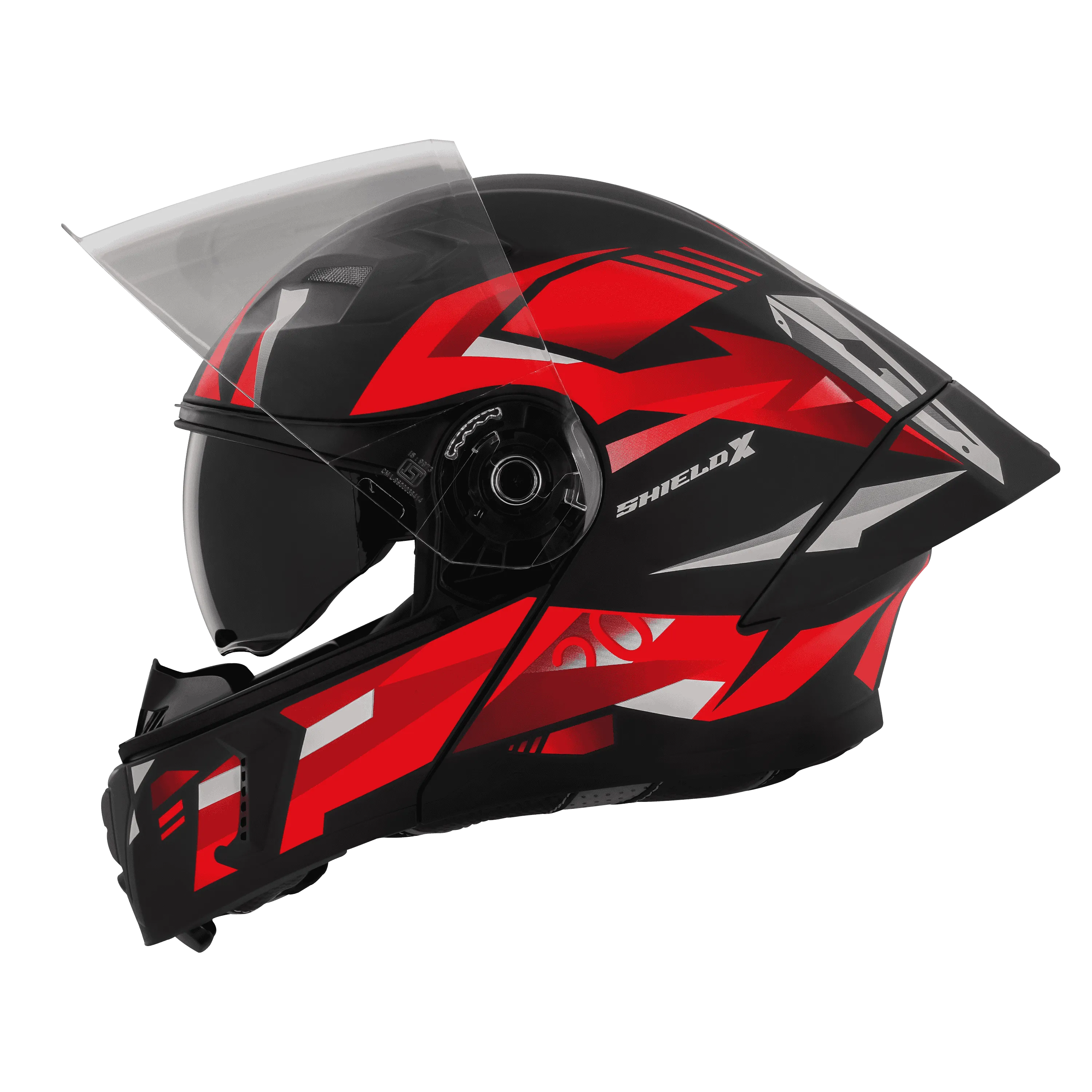 STEELBIRD SBA-20 ISS SHIELD X GLOSSY BLACK/RED C/V 600 MM