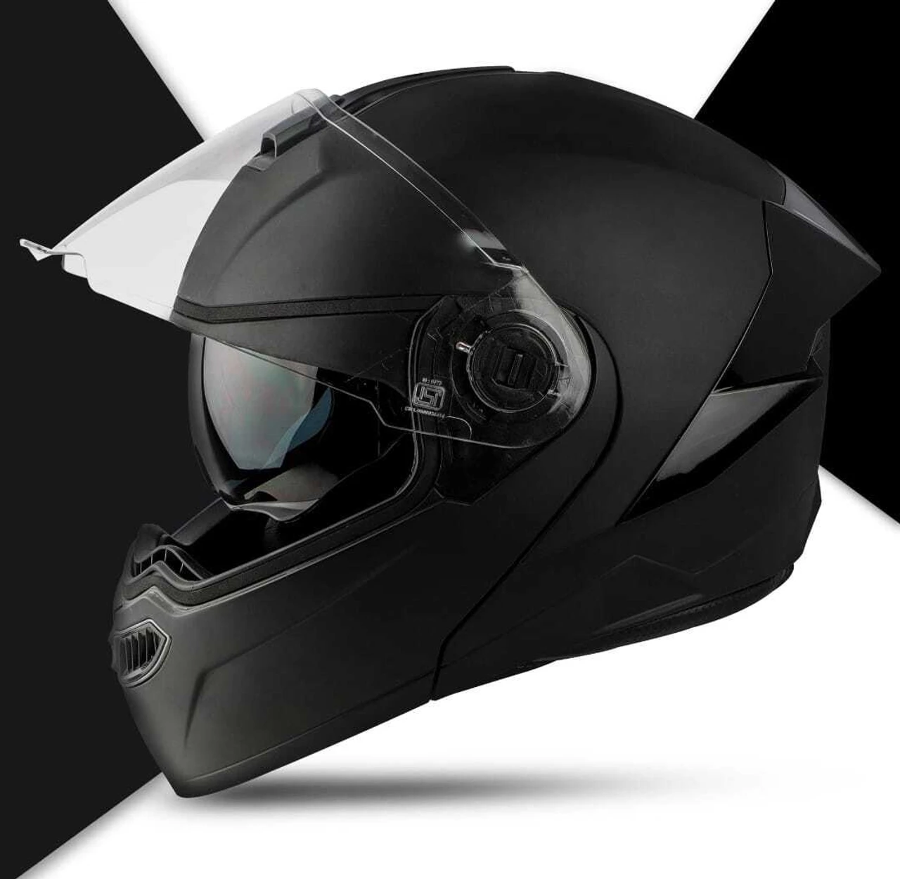 STEELBIRD SBA-8 ISS GLOSSY BLACK WITH BLACK SPOILER C/V 580 MM