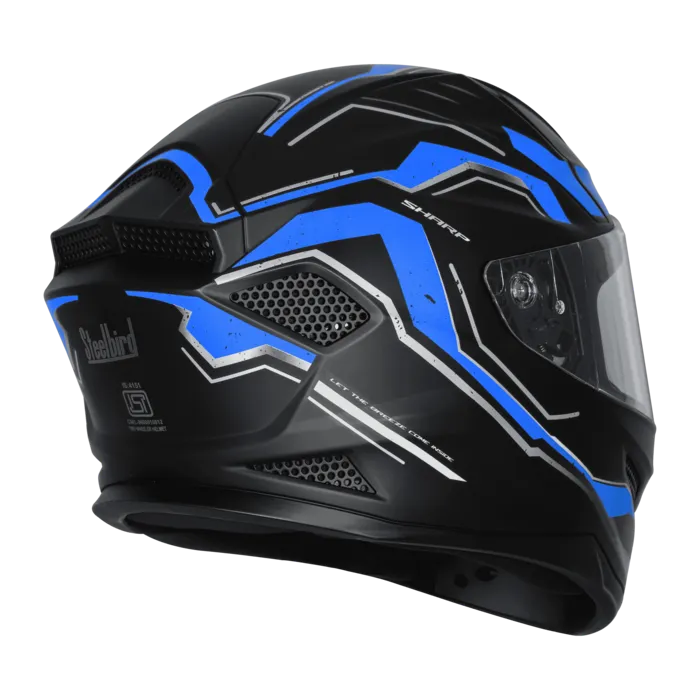 STEELBIRD SBH-25 SHARP ISS SPIRIT GLOSSY BLACK/BLUE C/V 600 MM