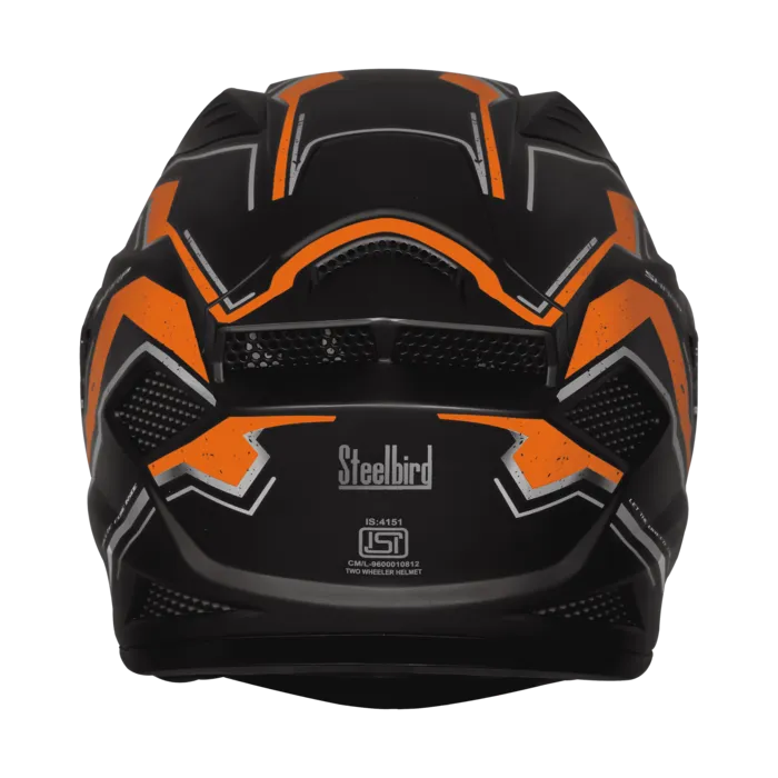 STEELBIRD SBH-25 SHARP ISS SPIRIT GLOSSY BLACK/ORANGE C/V 600MM STEELBIRD SBH-25 SHARP ISS SPIRIT GLOSSY BLACK/ORANGE C/V 600MM
