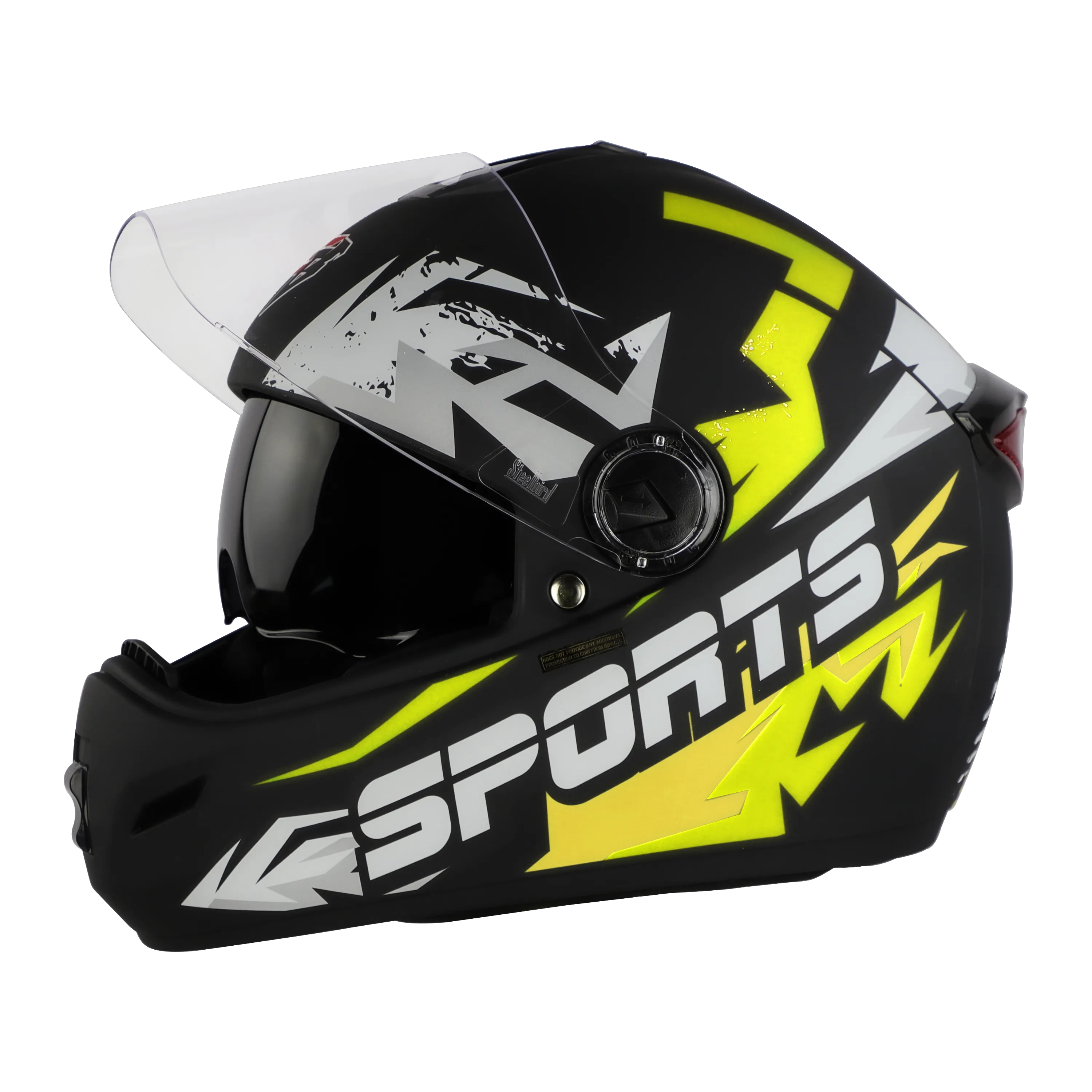 STEELBIRD SBH-34 ROX ISS R SPORTS MATT BLACK/NEON C/V 600 MM (L)