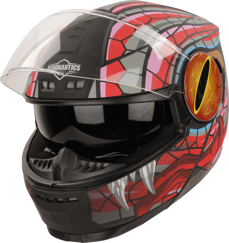 STEELBIRD SBH-40 ISS MAMBA GLOSSY BLACK/RED C/V 580 MM (HIGH END)