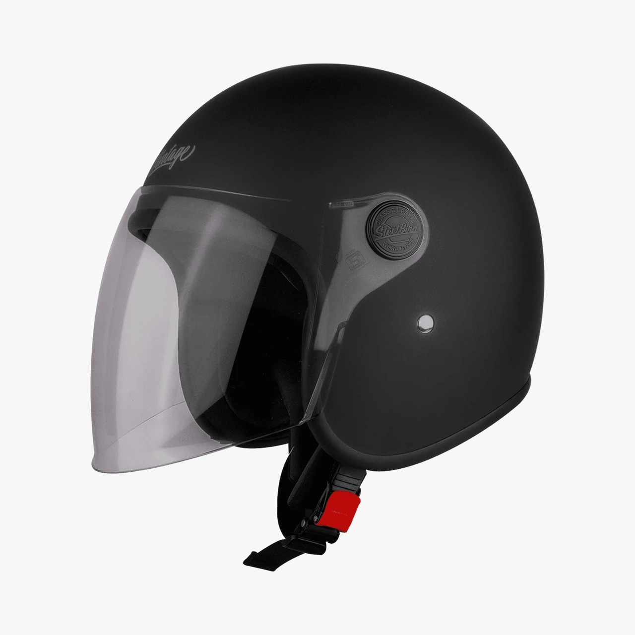STEELBIRD SBH-56 VINTAGE GLOSSY BLACK C/V 580 MM (LONG VISOR) STEELBIRD SBH-56 VINTAGE GLOSSY BLACK C/V 580 MM (LONG VISOR)