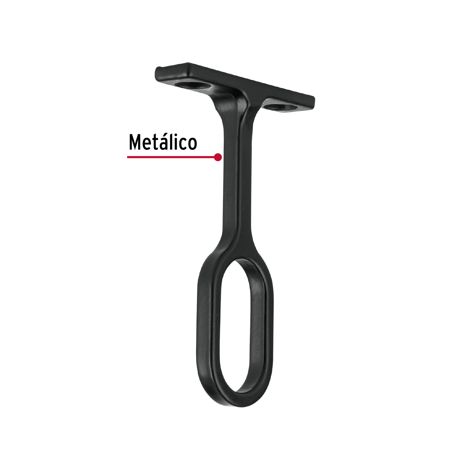 Soporte negro para tubo ovalado de closet, HERMEX - 46586 - STO-5N - Caja con 10 Pieza – Master 100