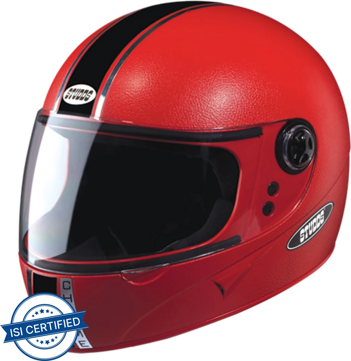 STUDDS CHROME ECONOMY RED WITH PLAIN STRIP C/V (L) STUDDS CHROME ECONOMY RED WITH PLAIN STRIP C/V (L)