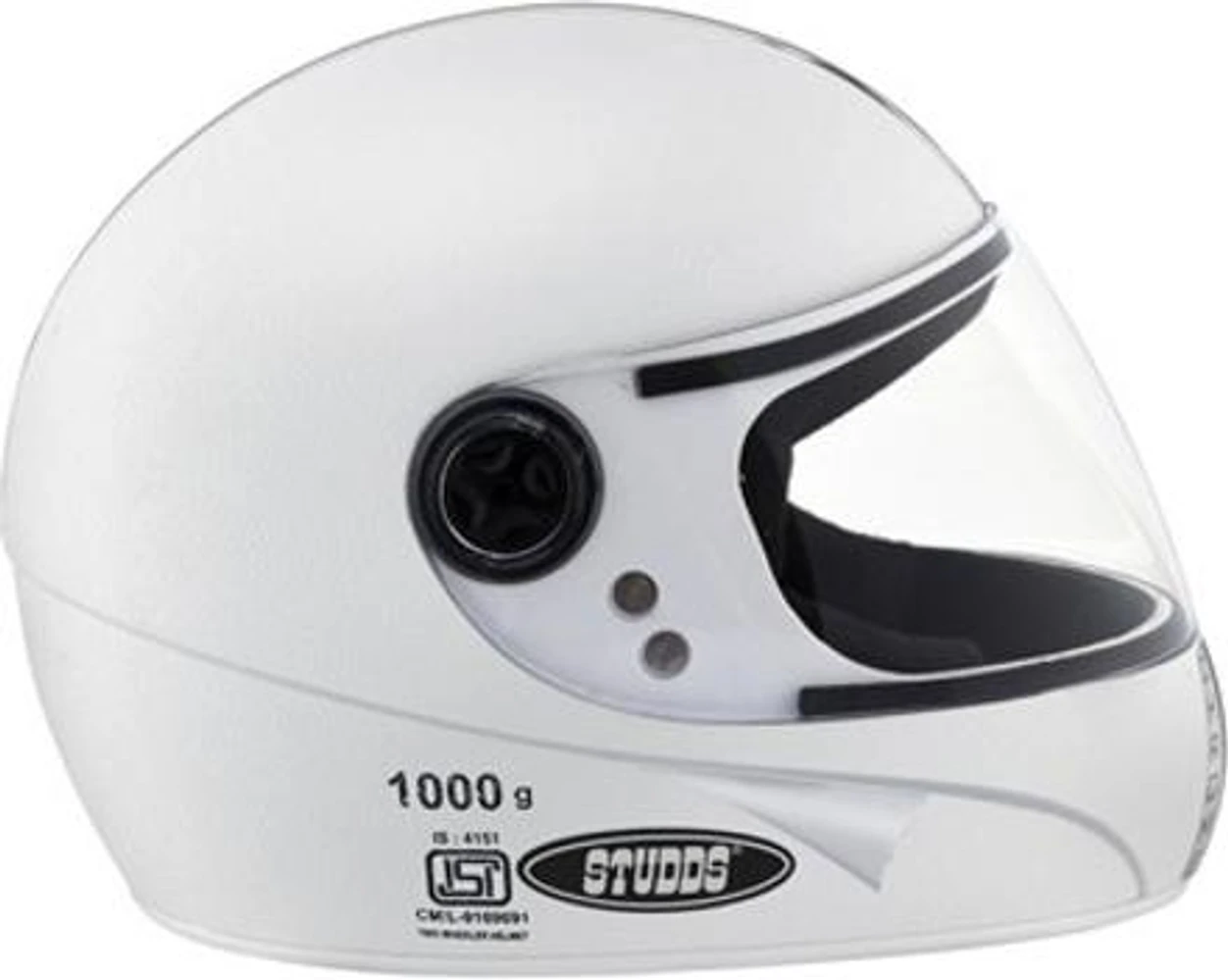 STUDDS CHROME ELITE WHITE WITH BLACK STRIP C/V (XL)