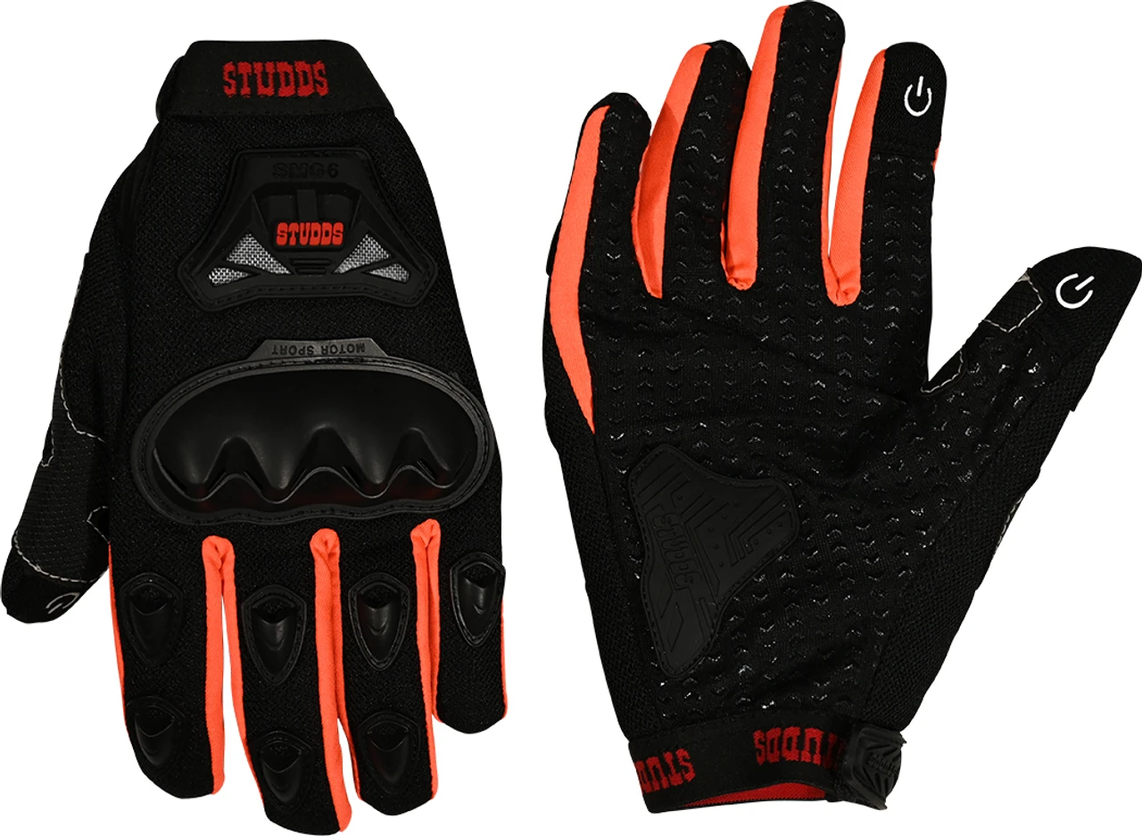 STUDDS GLOVES SMG-6 ORANGE (S) WITH TOUCH STUDDS GLOVES SMG-6 ORANGE (S) WITH TOUCH
