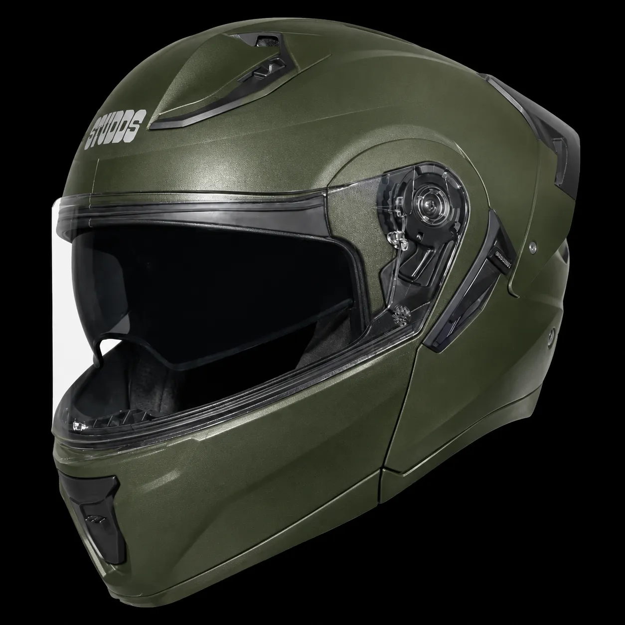 STUDDS NINJA COMET DUAL VISOR WITH SPOILER MILITARY GREEN C/V (XL)