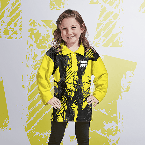 Kiddies Long Sleeve Golf Shirt Custom Design