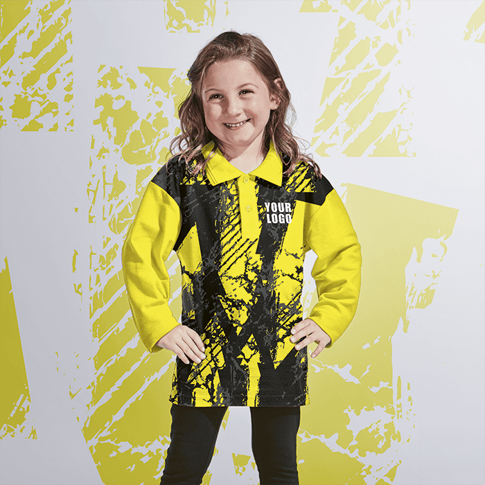 Kiddies Long Sleeve Golf Shirt Custom Design