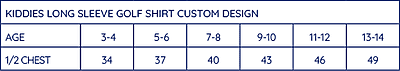 Kiddies Long Sleeve Golf Shirt Custom Design