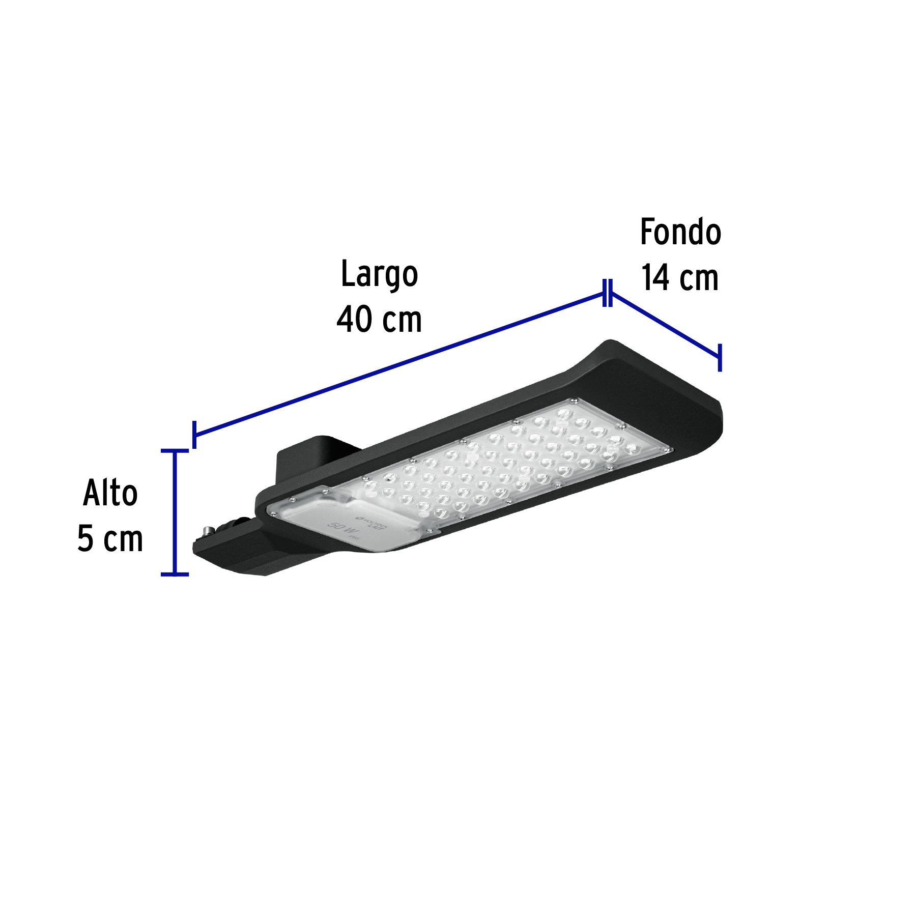 Luminario suburbano LED 50 W 6500 K, plano, VOLTECK - 46258 - SUB-840L - Caja con 1 Pieza – Master 12