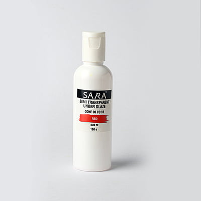 Sara Semi Transparent Underglaze Red SUG23 Sara Semi Transparent Underglaze Red SUG23