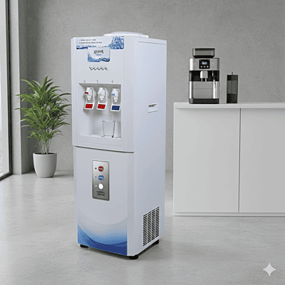 Premium Atlantis Super floor standing water station with advanced RO filtration.