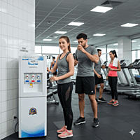 Efficient office water cooler with integrated RO kit and ergonomic floor standing build. Efficient office water cooler with integrated RO kit and ergonomic floor standing build.