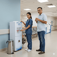 Industrial-grade Atlantis Super floor standing water cooler with RO technology.