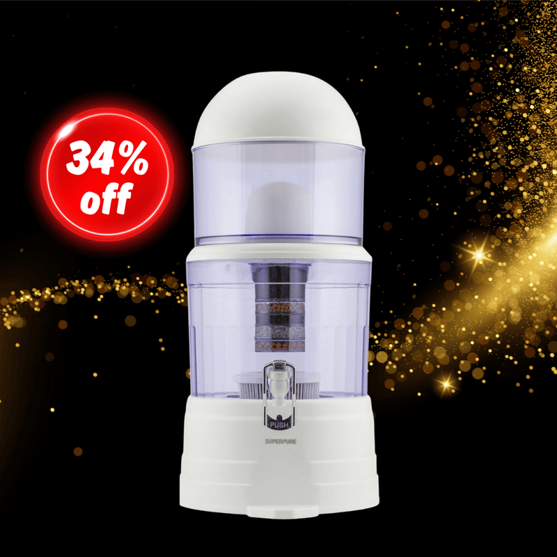SUPERPURE 14L Water Dispenser with Filters & Mineral Pot SUPERPURE 14L Water Dispenser with Filters & Mineral Pot