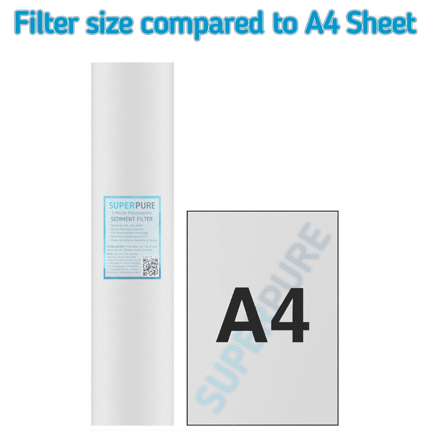 SUPERPURE 3-Stage Whole House Water Filtration System on Stand Plus Complete UV 55W 1'' Port