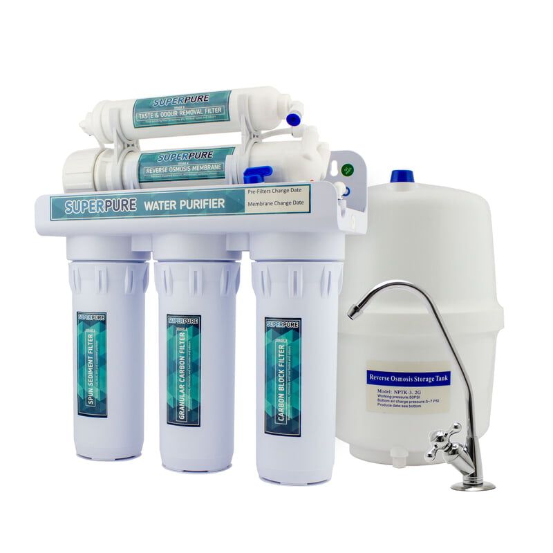 SUPERPURE 50GPD Reverse Osmosis Filtration System - No Booster Pump SUPERPURE 50GPD Reverse Osmosis Filtration System - No Booster Pump