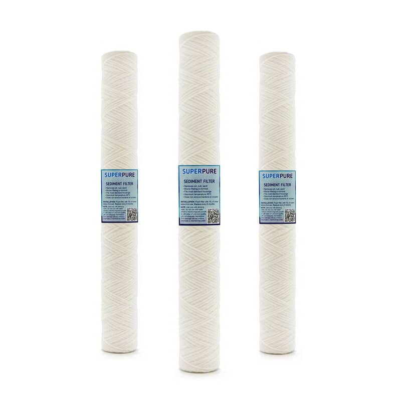 20 inch String Wound Sediment Filter - 5 Micron (3 Pack)