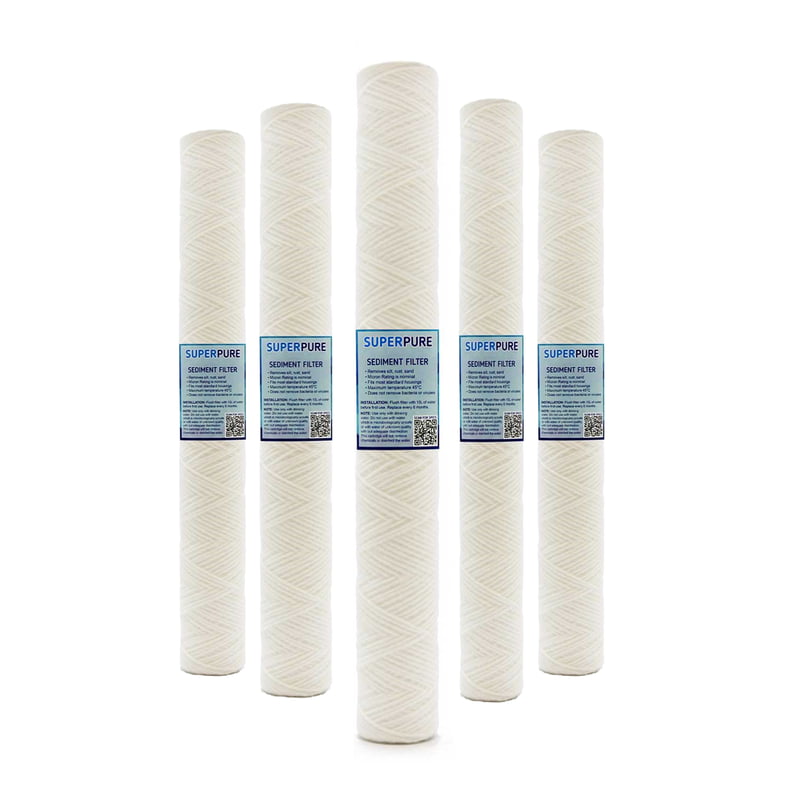 20 inch String Wound Sediment Filter - 5 Micron (5 Pack)