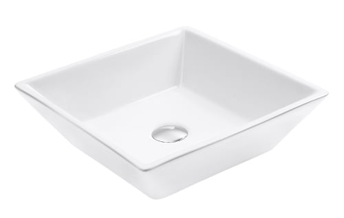 Square Ceramic Vessel Sink 10 - White Square Ceramic Vessel Sink 10 - White