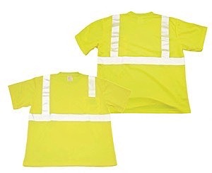 Lime green, broken reflective, class II, short sleeves