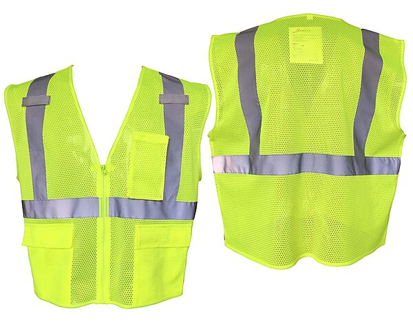 Class II Lime,NFPA 2112,Type R Class,3 Pockets,Mic Tab