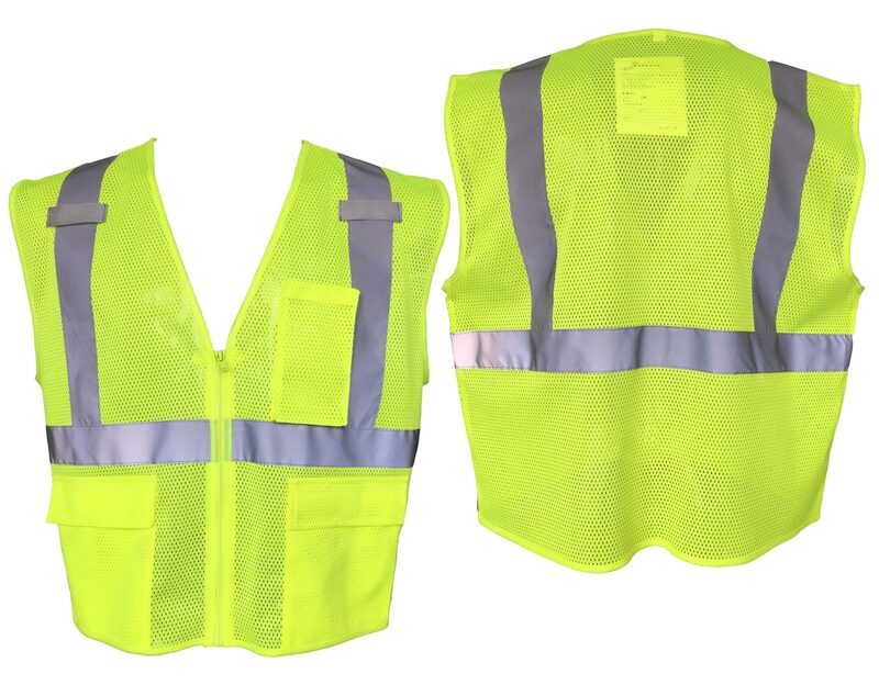 Class II Lime,NFPA 2112,Type R Class,3 Pockets,Mic Tab