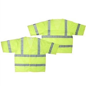 Yellow mesh, reflective tape, velcro, no pockets, class III
