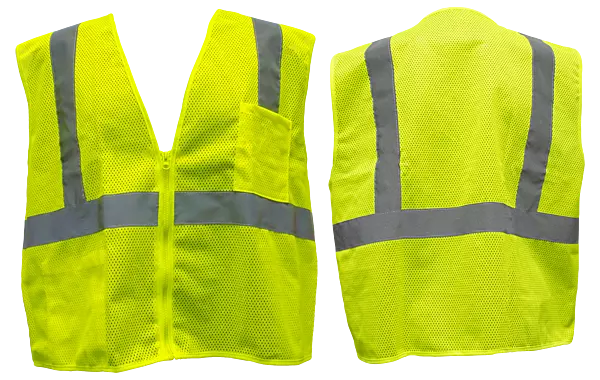 CLASS II LIME GREEN VEST, 2 POCKETS