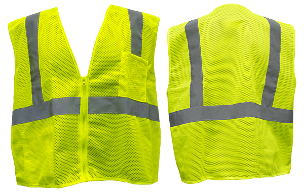 CLASS II LIME GREEN VEST, 2 POCKETS