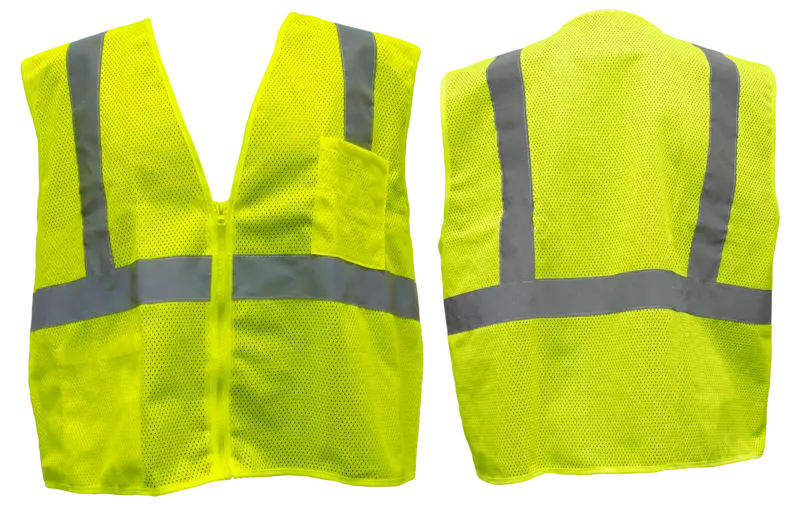 CLASS II LIME GREEN VEST, 2 POCKETS