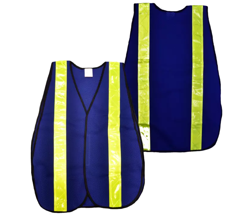 Universal safety vest,royal blue,polyester mesh