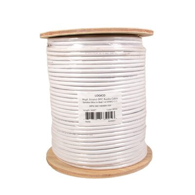Speaker Wire In Wall 14/4 BC/Ofc 500Ft White