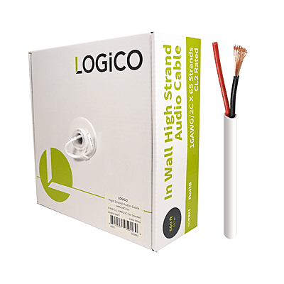 In Wall Speaker Wire CCA Cl2 16AWG/2C High Strand 2X65/0.16 White 500Ft In Wall Speaker Wire CCA Cl2 16AWG/2C High Strand 2X65/0.16 White 500Ft