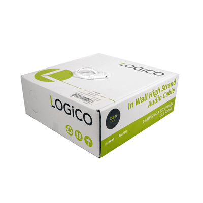 In Wall Speaker Wire CCA Cl2 16AWG/4C High Strand 4X65/0.16 White 250Ft