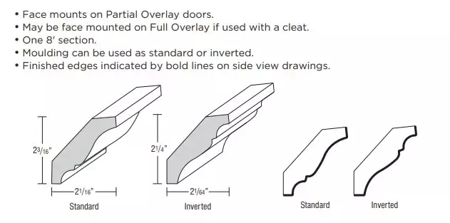Classic Crown Moulding, Solid Wood Large Crown