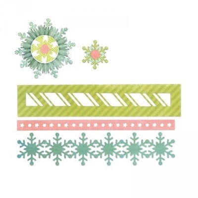 Fustella Thinlits Die Set X9 Winter Borders & Rosette By