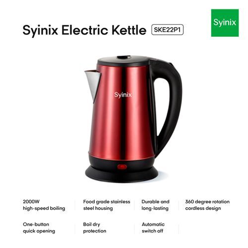 SYINIX  2.2LITRES ELECTRIC JUG / KETTLE 2000W - RED
